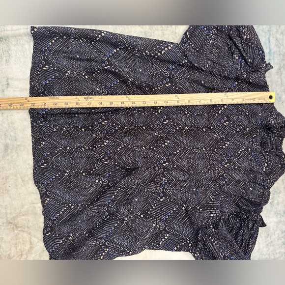 Ulla Johnson Sigrid Blouse In Indigo Diamond Size 0 Boho Puff Sleeve NWOT - Picture 12 of 13